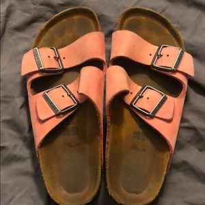 Women’s Pink ( salmon) Birkenstock Sandals Size 38